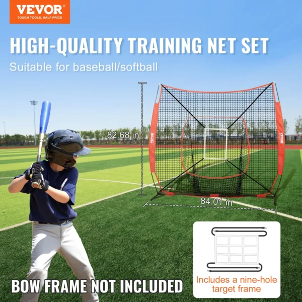 VEVOR 7x7 ft Baseball Softball Practice Net